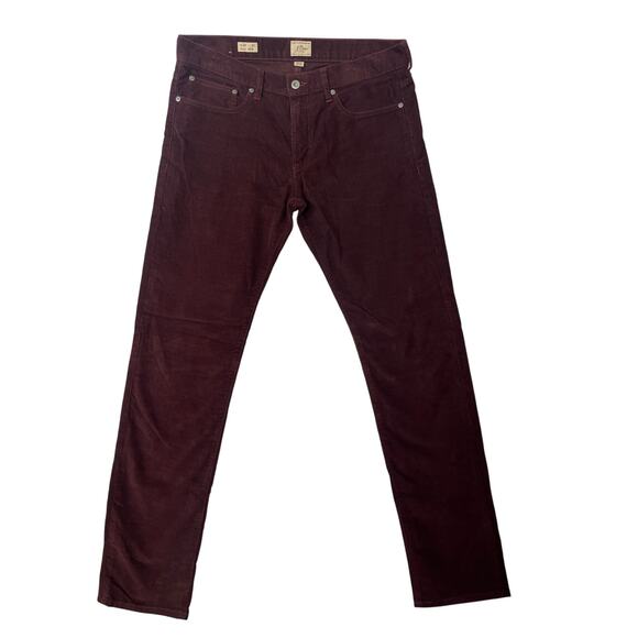 J. Crew Style 484 Men's Burgundy Corduroy Straight Leg sz 33x32 Preppy Classic - Picture 2 of 9